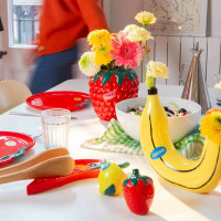 Ваза для цветов Banana, 19 см, керамика, желтый, DOIY, Испания_00821710053177803502.jpg