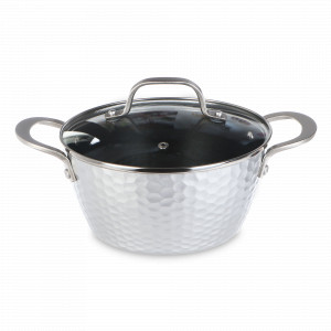 Кастрюля с крышкой, 2,1 л, диаметр 20 см, высота 10,6 см, кованый алюминий с антипригарным покрытием, для индукционных плит, ручки нержавеющая сталь, серия Hammerton, KITCHENSTAR, Китай, KITCHEN STAR (Китай)