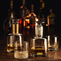 Набор для виски: штоф, 750 мл, 2 стакана, 400 мл, цвет декора-платиновый, серия Hamilton, EISCH, Германия_00814470035132668423.jpg