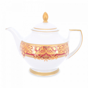 Чайник заварочный Bordeaux Gold, 1.2 л, фарфор, бордовый, золотой, серия Constanza Natalia, FALKENPORZELLAN, Германия, Чайники заварочные