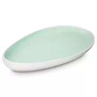 Блюдо овальное Acquamarina, 32.5 х 18 см, фарфор, белый, мятный, серия Ninfa, LE COQ, Италия, 
