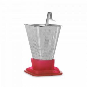 Ситечко для заваривания чая, 6,2 х 9 x 6,2 см, нержавеющая сталь, силикон, красный, серия Infusion, VIVA Scandinavia, Дания, Ситечки для чая