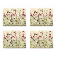 Набор из 4-х подстановочных салфеток Wild Field Poppies, 40 х 29 см, пробка, декор, CREATIVE TOPS, Великобритания