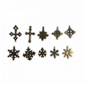 Набор из 10-ти елочных игрушек, 6 см, никель, золотистый, ROOMERS FURNITURE, Нидерланды, ROOMERS FURNITURE (Нидерланды)