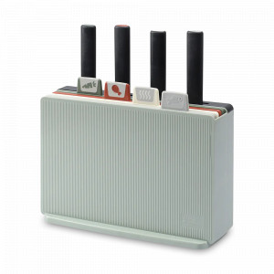 Набор из 4-х разделочных досок и 4-х ножей с держателем Cut&amp;Store, полипропилен, нержавеющая сталь 3cr13, серия SmartChef, SMART SOLUTIONS, Россия, Разделочные доски