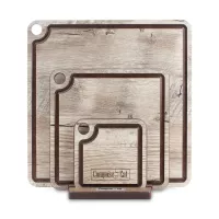 Набор сервировочных досок, 3 штуки, на подставке, дуб светлый, композитный материал, серия ProFashion, ComposeEat, Россия, 