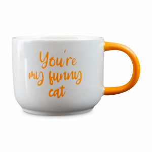 Кружка Котик, 420 мл, керамика, белый, оранжевый, серия Animals, REPAST, Чехия, Кружки REPAST