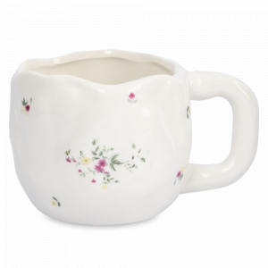 Кружка Цветы, 550 мл, керамика, белый, декор, серия Meadow, ANNA LAFARG, Китай, Meadow ANNA LAFARG