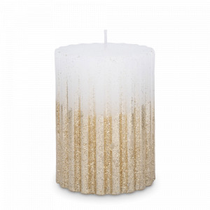Свеча цилиндрическая «Column», 10 см, парафин, блестки, шампань, серия New Year, ANNA LAFARG, Китай, Свечи