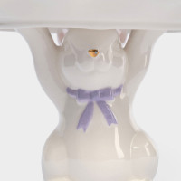 Блюдо на ножке Кролик с бантом, 19 см, керамика, белый, декор, серия Bunny, ANNA LAFARG, Китай_00822260033468621974.jpg