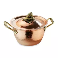 Кастрюля с крышкой «Чеснок», 20 см, 2 л, медь кованая, серия Медная посуда, Кольчугинский Мельхиор, Россия, 