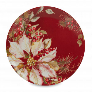 Тарелка обеденная, 27 см, керамика, белый, декор, серия Зимняя радость, Certified International, США, CERTIFIED INTERNATIONAL (США)