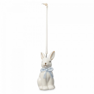 Подвеска декоративная Кролик с бантом, 7 см, фарфор, белый, декор, серия Bunny, ANNA LAFARG, Китай, Bunny ANNA LAFARG