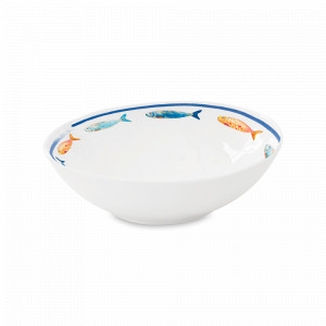 Салатник индивидуальный, 16 см, фарфор, декор, серия Морской берег, EASY LIFE (R2S), Италия, Салатники фарфоровые белые