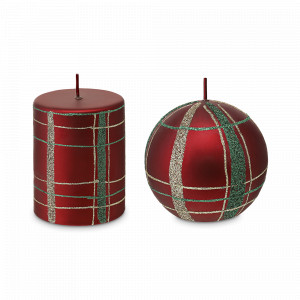 Набор из 2-х декоративных свечей, парафин, красный, зеленый, серия New Year Essential, TKANO, Россия, TKANO (Россия)
