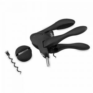 Штопор вытяжной с ножом для фольги, нержавеющая сталь, черный, серия Rabbit, KITCHEN CRAFT, Великобритания, Самовытяжные штопоры