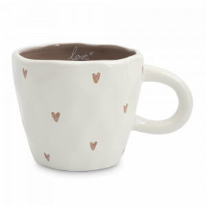 Кружка «Сердца», 400 мл, керамика, молочный, коричневый, серия Empathy, ANNA LAFARG, Китай, Кружки