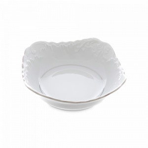 Салатник порционный, 17 см, фарфор, белый, платиновая отводка, серия Rococo, REPAST, Чехия, Салатники REPAST