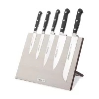 Набор кухонных ножей, 5 штук, на магнитной композитной подставке ComposeEat (светлое дерево),серия Opera, ARCOS, Испания, 