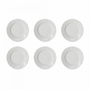 Набор из 6-ти пирожковых тарелок, 17 см, фарфор, белый, серия Недекорированный, BERNADOTTE, Чехия, Тарелки хлебные