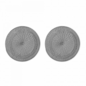 Набор из 2-х подстановочных круглых салфеток, 38 см, полипропилен, серый, серия Patio, WO HOME, Германия, Салфетки подстановочные