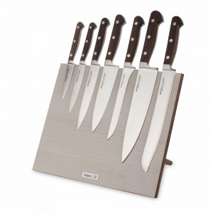 Набор кухонных ножей, 7 штук, на магнитной подставке ComposeEat, серия Classic Smoked Oak, BERGER CUTLERY, Германия, Набор ножей упаковка