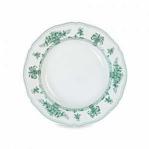 Тарелка закусочная Piatti verde, 23 см, фарфор, белый, зеленый, серия Neos Anthiros, LE COQ, Италия, Тарелки зеленые