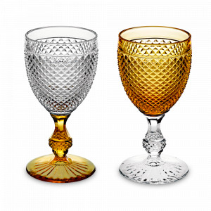 Набор бокалов для вина, 2 предмета, 280 мл, стекло, янтарная ножка+янтарная чаша, серия Bicos Ambar, VISTA ALEGRE, Португалия, Наборы бокалов для красного вина