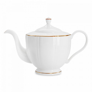 Чайник заварочный «Лотос», 1.1 л, костяной фарфор, белый, золотой, серия Emily, ANNA LAFARG, Китай, Китайские заварочные чайники