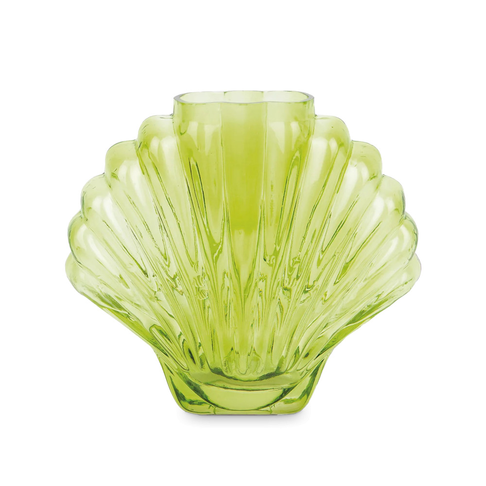 Ваза для цветов Seashell, 18.5 см, стекло, зеленый, DOIY, Испания