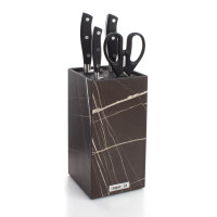 Подставка для кухонных ножей, 11 х 11 х 24 см, композитный материал, мрамор Сахара Brown, серия Elegance, ComposeEat, Россия_00822610062570933862.jpg