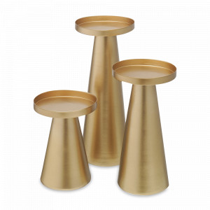 Набор подсвечников Fyr, 3 предмета, металл, золотистый, BERGENSON BJORN, Великобритания, Подсвечники из металла