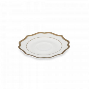 Блюдце Avorio, 15.5 см, костяной фарфор, позолота, цвет: слоновая кость, серия Ionica, LE COQ, Италия, LE COQ (Италия)