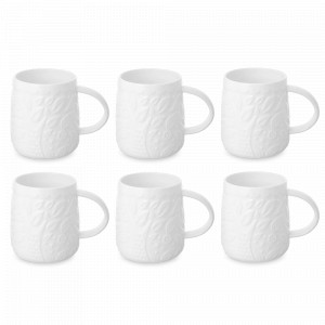Набор из 6-ти кружек, 420 мл, фарфор, белый, серия Forest, REPAST, Чехия, Кружки REPAST