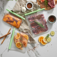 Набор из 3-х плоских пакетов для хранения продуктов, 500 мл + 1 л + 1.5 л, силикон, зеленый, серия Reuse & Reduce, LEKUE, Испания_00817020064406232172.jpg