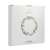 Этажерка 2-х ярусная «Еловые ветки», 25 х 20/24 см, керамика/металл, белый, зеленый, серия Festival, ANNA LAFARG, Китай_00821150048644882283.jpg