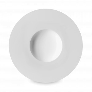 Тарелка для пасты с широким бортом BLANC, 28 см, фарфор, белый, рельеф, серия Collection L, GUY DEGRENNE, Франция, GUY DEGRENNE (Франция)