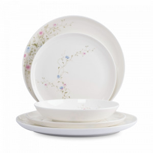 Сервиз обеденный на 6 персон Цветы, 18 предметов, фарфор, белый, декор, серия Gentle garden, ANNA LAFARG, Китай, ANNA LAFARG (Китай)