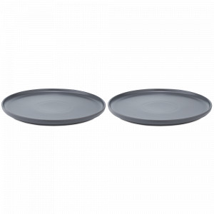 Набор из 2-х обеденных тарелок, 25 см, фарфор, темно-серый, серия Essential, TKANO, Россия, Наборы тарелок для кухни