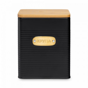 Банка для хранения крупы, 3.2 л, углеродистая сталь, бамбук, графит, серия Irmel, SMART SOLUTIONS, Россия, Банки для хранения чая