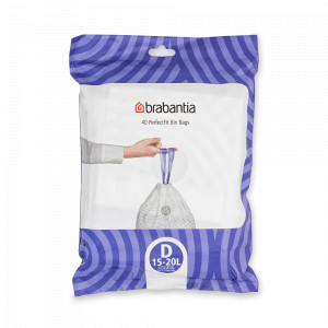Пакет для мусора D, 40 штук, 15-20 л, полиэтилен, BRABANTIA, Бельгия, Пакеты для мусора BRABANTIA