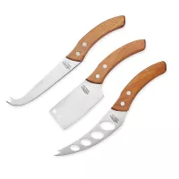 Набор из 3-х ножей для сыра, нержавеющая сталь, дерево, серия Arteza, KITCHEN CRAFT, Великобритания, 
