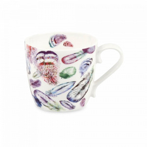 Кружка «Перья», 425 мл, фарфор, белый, декор, KOENITZ, Германия, Большие кружки
