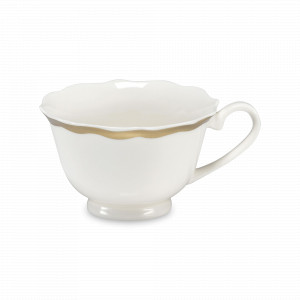 Чашка чайная Avorio, 200 мл, костяной фарфор, позолота, цвет: слоновая кость, серия Ionica, LE COQ, Италия, Итальянский фарфор