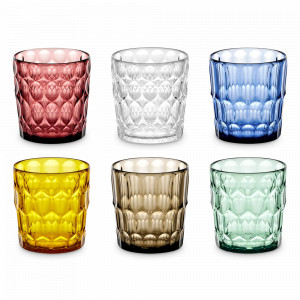 Набор из 6-ти стаканов, биопластик, 360 мл, мультиколор, серия Vanity, GUZZINI, Италия, Набор стаканов для воды 6 шт