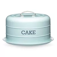 Подставка для торта с крышкой, 28,5 х 18 см, металл, голубой, серия Living Nostalgia, KITCHEN CRAFT, Великобритания, 
