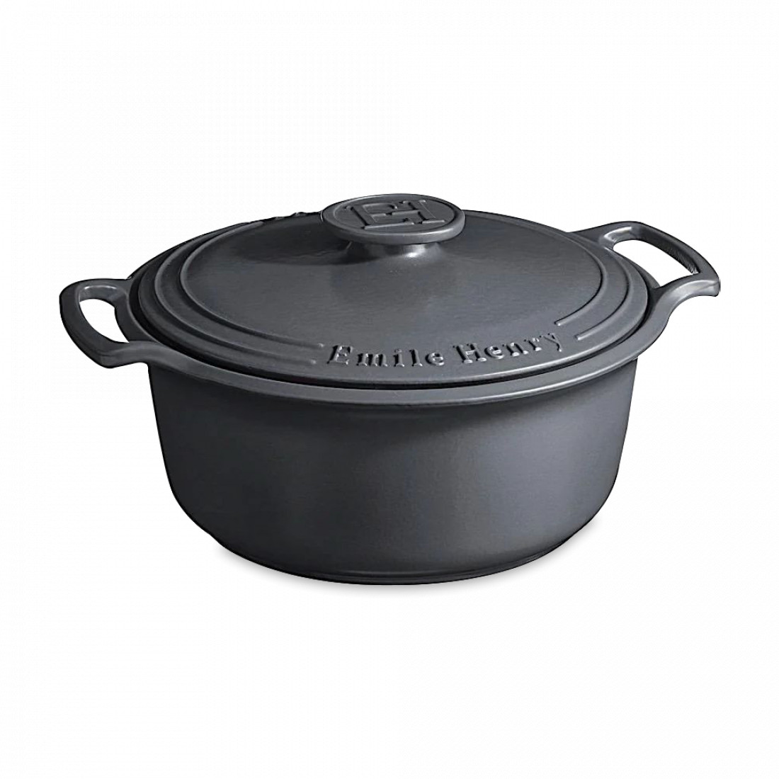 Кастрюля с крышкой Sublime, 4 л, керамика, 28 см, графит, серия Delight, EMILE HENRY, Франция