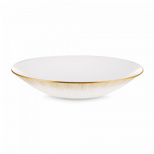 Тарелка суповая , 23 см, костяной фарфор, белый, золотистый, серия Сверкающее Золото, NARUMI, Япония, NARUMI (Япония)