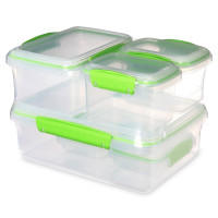 Набор из 6-ти контейнеров, пластик, зеленый, серия Fresh, SISTEMA, Новая Зеландия