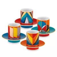 Набор из 4-х кофейных пар, 70 мл, фарфор, мультиколор, серия Futurismo, VISTA ALEGRE, Португалия, 